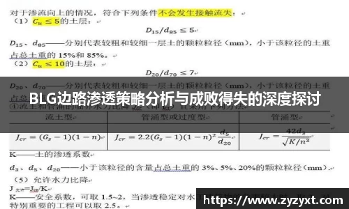 BLG边路渗透策略分析与成败得失的深度探讨